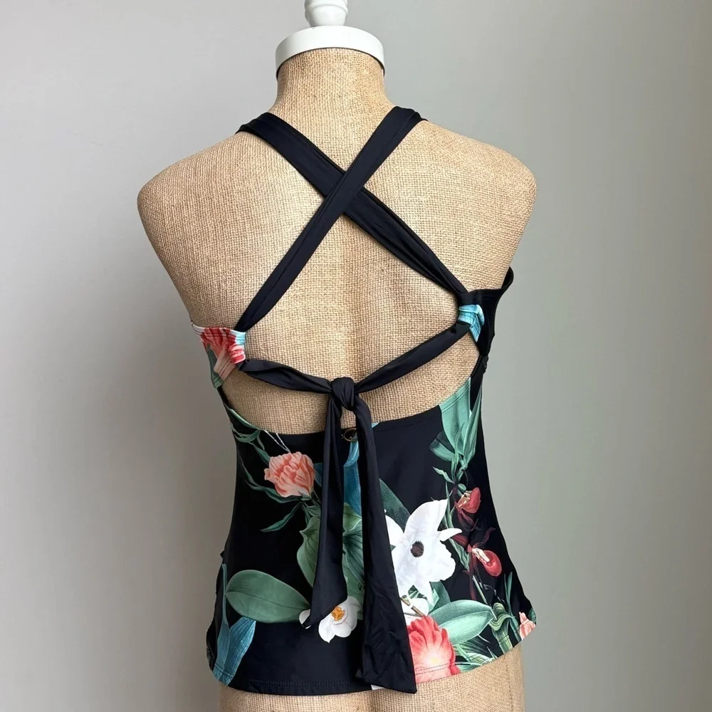 Jantzen Botanical Beauty Comfort Strap Tankini Swim Top Size 8 NEW!